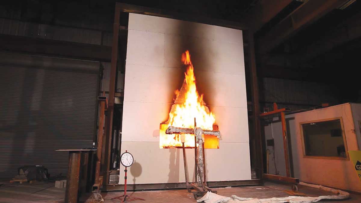 NFPA-285 Fire test for facade assembly